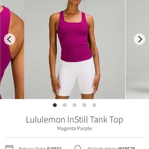 lululemon athletica bright magenta purple Tank Top